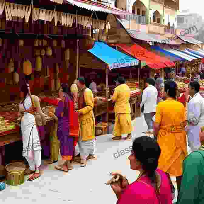 A Bustling Market Scene In Colonial India, Capturing The Vibrant Atmosphere And Cultural Diversity That Kipling Portrays In His Stories Plain Tales From The Hills