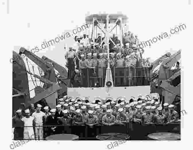 A Group Of Sailors Working On The Deck Of The Bark Mason, With The Vast Ocean In The Background Our Island War Bark Mason