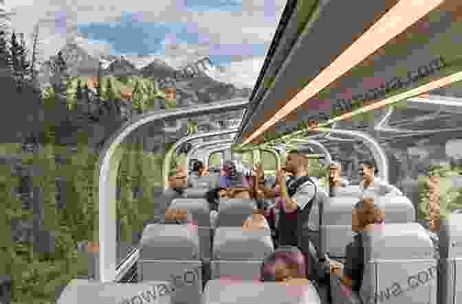 A Panoramic View Of The Canadian Rockies From A Train Window. Travels With The Chugs: Candid In Canada