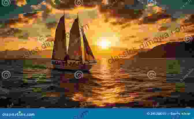 A Sailboat Sails Through A Vast Expanse Of Water, With A Majestic Sunset In The Background. Full Circle: Dangers And Insights Of Sailing Around The World