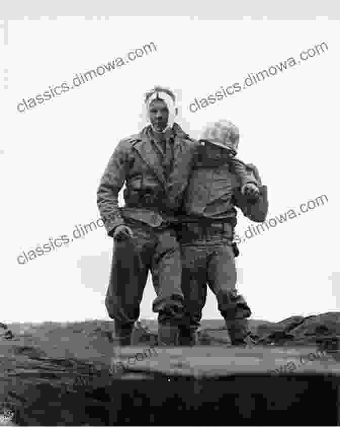 A Soldier Carrying A Wounded Comrade During World War II Winnipeg Manitoba Canada 8 In Colour Photos: Saving Our History One Photo At A Time