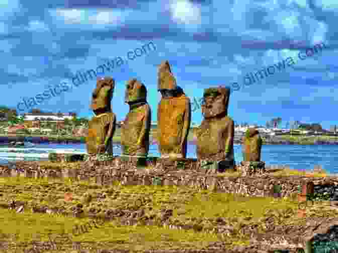 A Stunning Panoramic View Of Easter Island, Showcasing Its Lush Landscape And Majestic Moai Statues. Photos Taken By Japanese Tourist In Easter Island