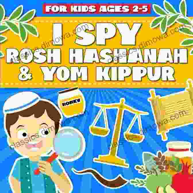 Cover Of 'Spy Rosh Hashanah For Kids' Book Featuring A Child Spy With A Magnifying Glass And Puzzle Pieces. I Spy Rosh Hashanah For Kids: Jewish New Year Celebrate Tishrei Funny Educational Guessing Game For Toddlers 2 5 Ages