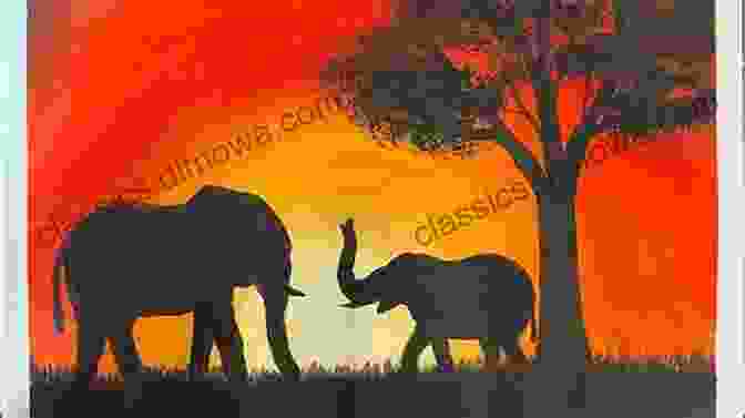 Cover Of The Book Safari Back To Self, Featuring A Silhouette Of An Elephant Against An African Sunset. A Safari Back To Self: Backpacking 54 Countries In Africa