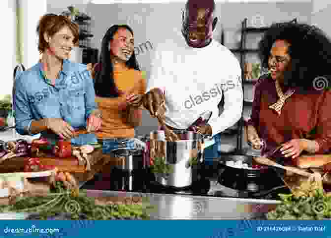 Group Of Friends Cooking A Traditional Meal Together In An Airbnb Kitchen, Sharing Laughter And Cultural Exchange. Portable Bed Breakfast: Empower Your Freedom Lifestyle With Airbnb