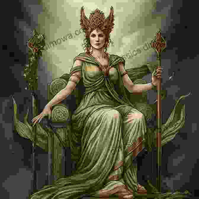 Hera, The Celestial Queen, Clad In Regal Attire And Adorned With A Diadem, Symbolizes Marriage, Childbirth, And The Power Of The Heavens. The Female Goddesses Of The Olympian Ancient Greece For Mythology Children S Ancient History