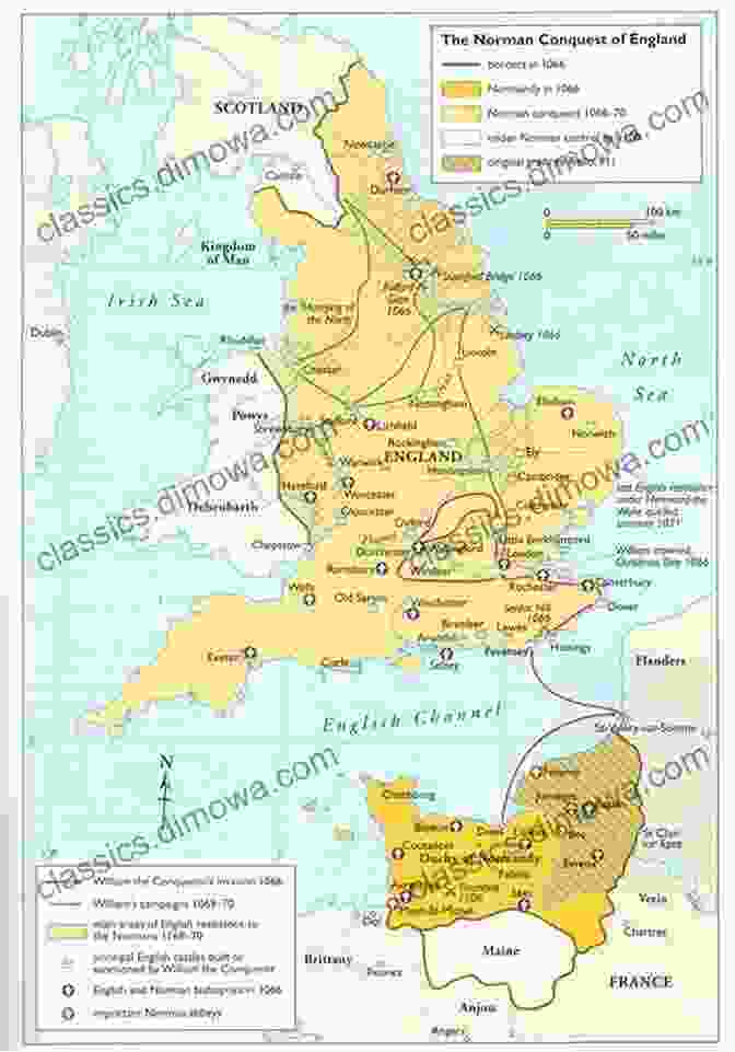 Map Depicting The Norman Conquest Of England In 1066 William The Conqueror Becomes King Of England History For Kids Chidren S European History