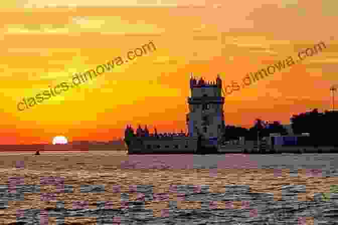 Mesmerizing Sunset Over The Tagus River With Lisbon Skyline In The Distance Hints To Travellers In Portugal