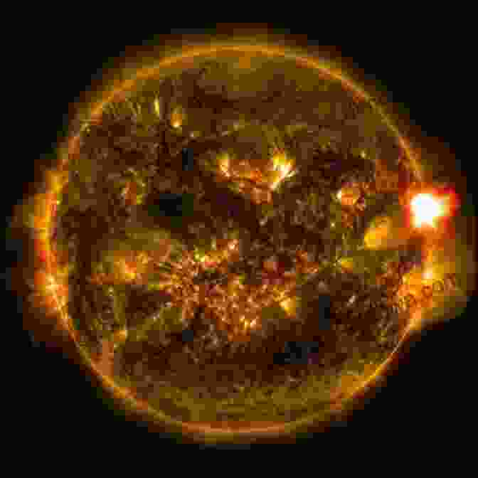 Sun With Solar Flares, Representing Its Immense Energy The Moon S Cyclical Phases : Understanding The Relationship Between The Earth Sun And Moon Astronomy Beginners Guide Grade 4 Children S Astronomy 4 Children S Astronomy Space