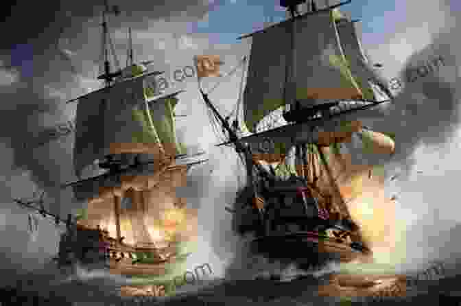 The Bark Mason Engaged In A Fierce Naval Battle, With Cannons Firing And Smoke Billowing Our Island War Bark Mason